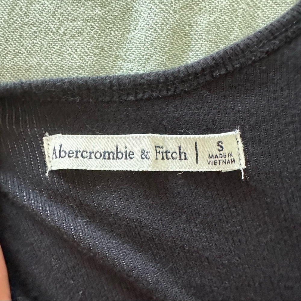 Abercrombie & Fitch Black Knotted Shoulders Wrap Bodysuit Small - Picture 3 of 7